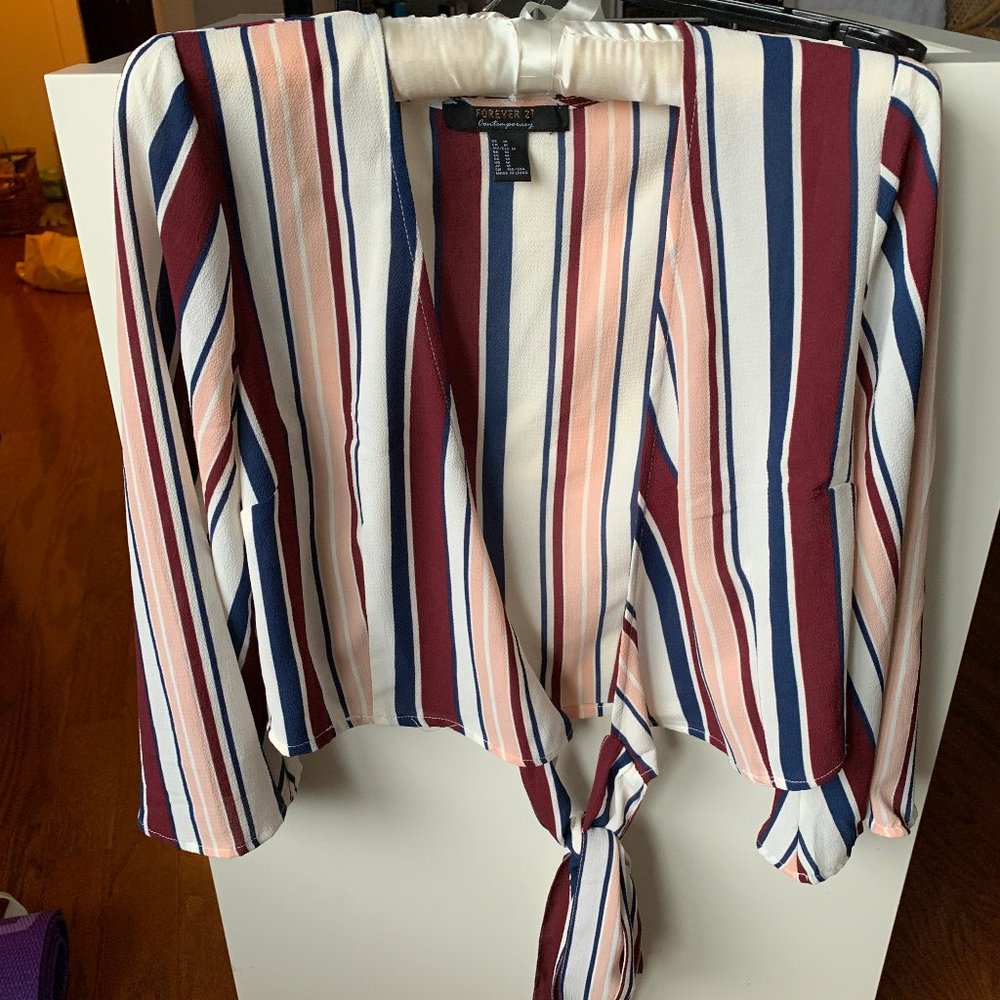 Cross body tie blouse